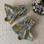 キッチンアームカバー　北欧アンティークミモザブーケ　グレー