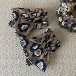 キッチンアームカバー　北欧デザインフラワー　ネイビー