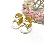 ＊送料無料＊mini☆mini ミニチュアひも靴⑦（ホワイト＆イエロー）