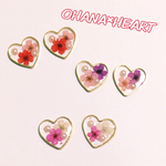 ☆送料込み☆お花ハートピアス レジンピアス お花ピアス