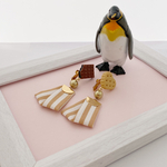 【送料無料】【アシンメトリー】チョコレートとクッキーとタッセルのイヤリング