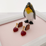 【送料無料】チョコレートとハートのイヤリング