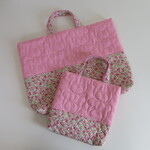 K様専用　くまステッチパステルPink×花柄の2点セット