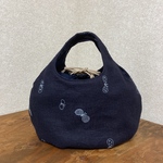 ミナペルホネン＊ choucho   ワッフル　ネイビー　ころりんバッグ