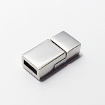 ビーズクラブ マグネットクラスプ No.19 5個 バックルミニ 平ヒモ用 シルバー 17mm ブレスレット ネックレス 磁石 留め金具 接続金具 基礎パーツ [4582434342346]