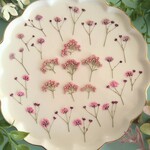 押し花素材34　ライスフラワーとかすみ草のセット　花材　ミックス　ピンク色