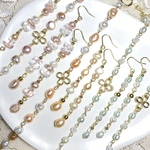 🧡オレンジのブレスレットとピアスのセット