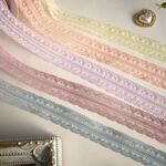 【６ｍセット】幅2.2㎝＊パステルくすみカラーのレースリボン＊１ｍ×6色