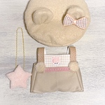 《完成品販売》くまみみ帽子＆サロペット＆お星様バッグ＆マフラー4点セット 関ジュ ちびぬいサイズ
