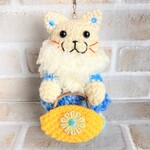 ２０２３冬☆ふわふわぬくぬくマフラーでお出かけ猫さん【ストラップ】（ブルーソーダー）