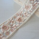 〖50cm〗インド刺繍リボン <商品No.476 ホワイト> 