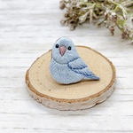 リアルでかわいい刺繍ブローチ💎マメルリハ（アメリカンホワイト）インコ　小鳥