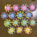 【15個セット】折り紙ロゼット　ごほうびメダル