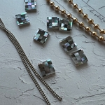 モザイクシェルカボション　スクエア*2pcs(no.30106)