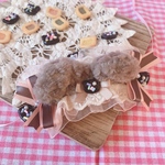 【共通サイズ】　10センチ〜15センチ　ぬいぐるみ用　ヘッドドレス　【くまのお菓子屋さん　ぴんく】