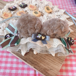 【共通サイズ】　10センチ〜15センチ　ぬいぐるみ用　ヘッドドレス　【くまのお菓子屋さん　チョコミント】