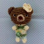  プチBearブローチ(ホワイト花)