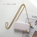 【iphone】 チェーン&チャーム付き お財布・小銭収納可 ファスナー付き 手帳型 ケース♥ ペールモーヴ 選べるイニシャル ハート