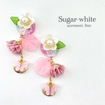 Japanese sweets ✵ はんなり和菓子の春色飴細工    ピアス イヤリング  蝶 フラワー