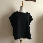 SALE カシミヤウール黒で作ったゆったりベスト