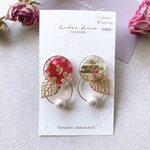 【イヤリング】Rose いちごかりんごか…バラか。。 