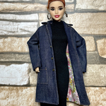 Barbie//バービー 裏地付きインディゴデニムチェスターコート