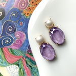 pearl and lilac pierce / earring