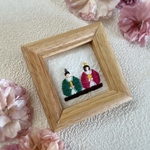 季節の刺繍　ミニフレーム　ひなまつり