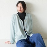 ﾓﾘﾉｶﾞｯｺｳ 春色♡ 洗える強度コットンカーディガン (オールドブルー) オフィスカーディガン