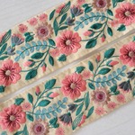 Newカラー 💫〖50cm〗インド刺繍リボン  <商品No.464 ピンク × きなり>