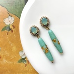mini oriental cobalt green pierce / earring