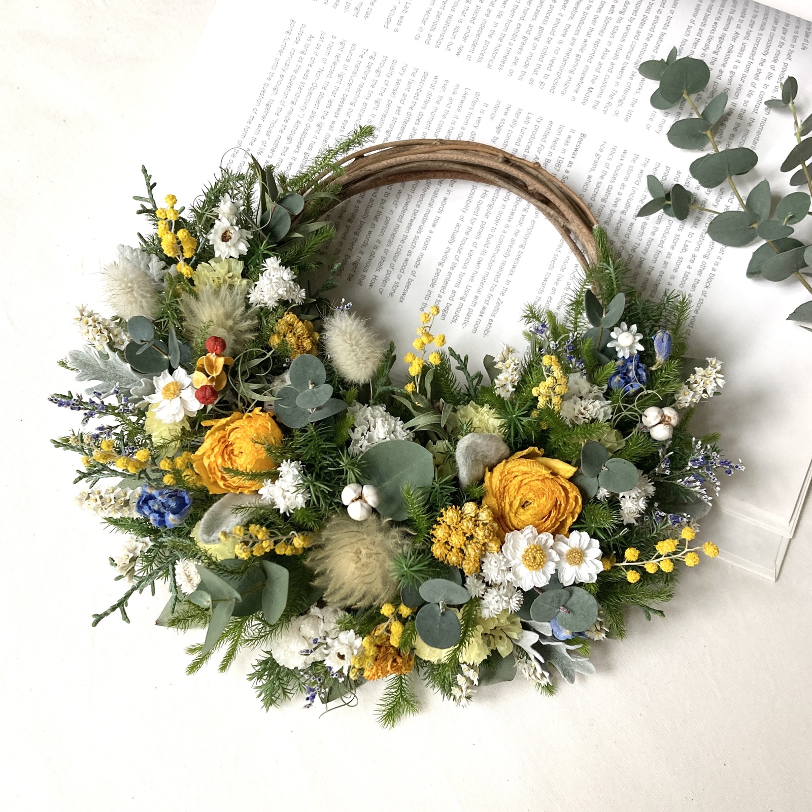 フラワー・リース myaaa ホワイトフラワーリース(35cm) | 【公式】Michika Flower Design