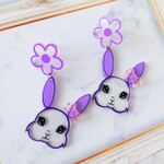 お花とうさぎさんのピアス🐰🌼*･