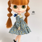 手刺繍の入ったふんわりドレス　イエロー