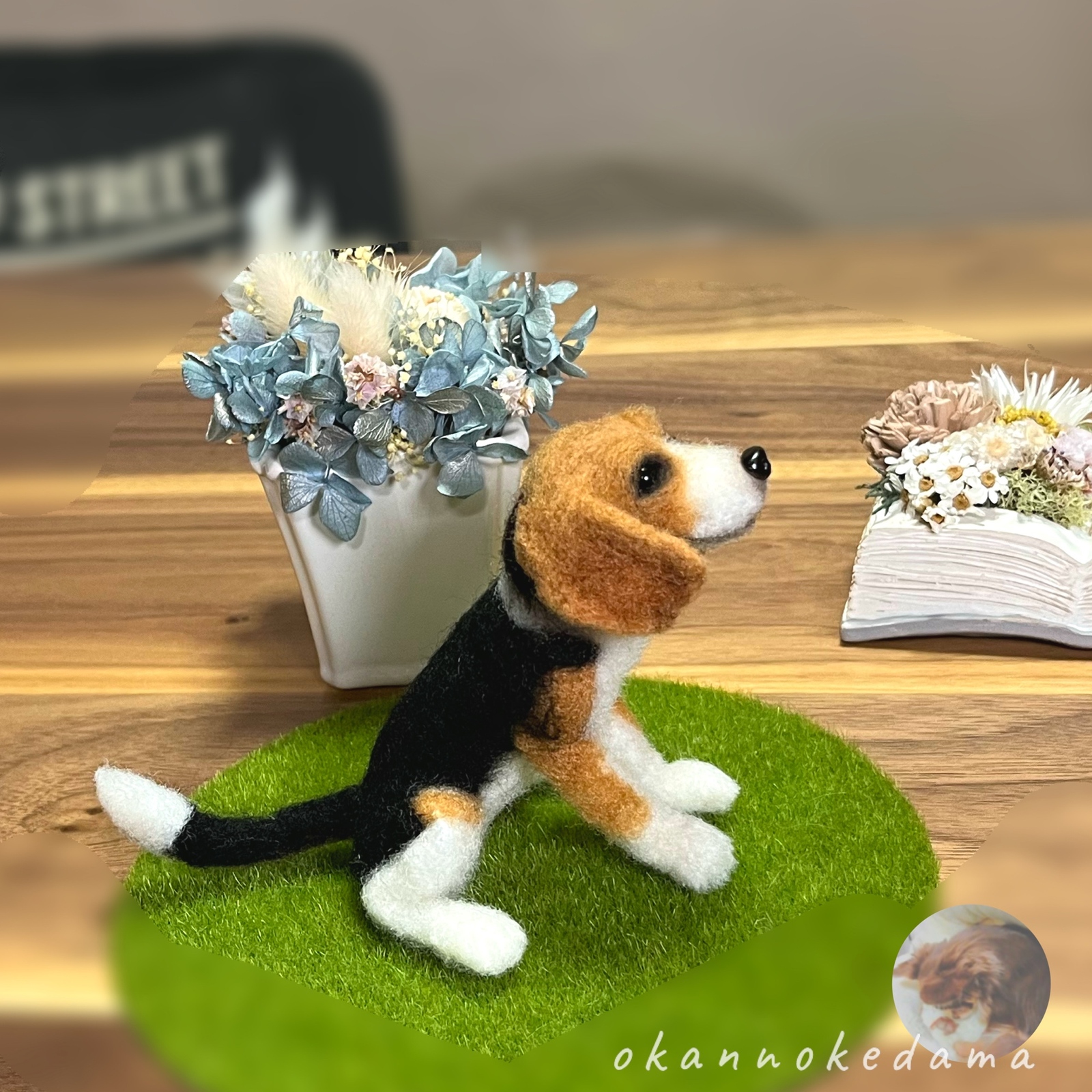 たんぽぽの綿毛⚪️🌱 ビーグル オーダーメイド 羊毛フェルト 犬