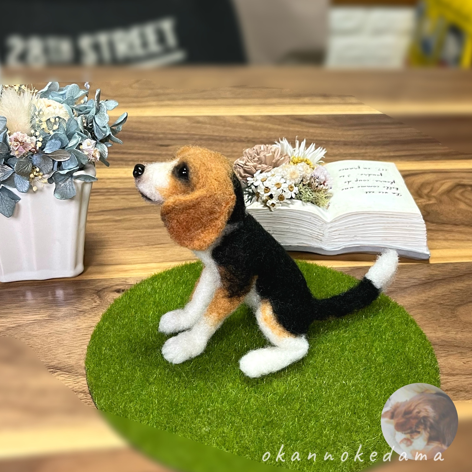 羊毛フェルト　ハンドメイド　ビーグル 羊毛フェルト ビーグル 犬 ドールハウス ハンドメイド - メルカリ