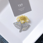 yellowFlower 菜の花 ビーズ刺繍ブローチ