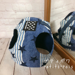 犬猫ハーネス ２点止め　星ストライプ　星タグ