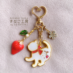 【再販】苺ねこ🍓🐱チャーム(お花ver)