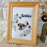 【3t1h1h7様専用】オーダーメイドのペット刺繍額☆