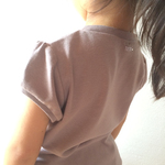 【size100】キッズ パフスリーブＴシャツ（あずきミルク）