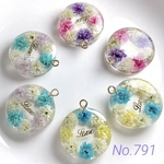 オーダー用となりますNo.791◆チャームトップ♪カン付きレジンパーツ♪押し花・ドライフラワー♪