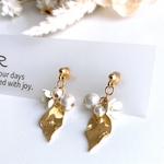 リーフピアス  ステンレス チタン 樹脂 イヤリング 貼るピアス