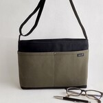 倉敷帆布 ショルダーバッグ(黒×オリーブ)
