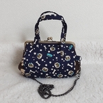 パグ柄ちょこっとお出かけがま口バッグ👜顔パグネイビー
