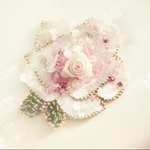 [はるほ様オーダーページ] アールデコ調ローズ　ピエールドゥロンサール🌹薔薇のブローチ🌹オートクチュール刺繍
