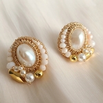 シンプルパールイヤリング、ピアス