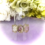 ‪ஐ‬ レースフラワー チェーンリング ピンク ‪ஐ‬
