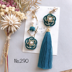 *お花とタッセルのアシメピアス*【No.290(再販)】
