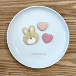 うさぎとハートセット【アイシングクッキー】